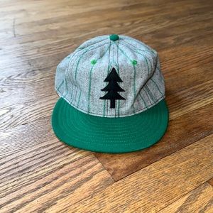 Vintage green soft flat brimmed hat - made in usa